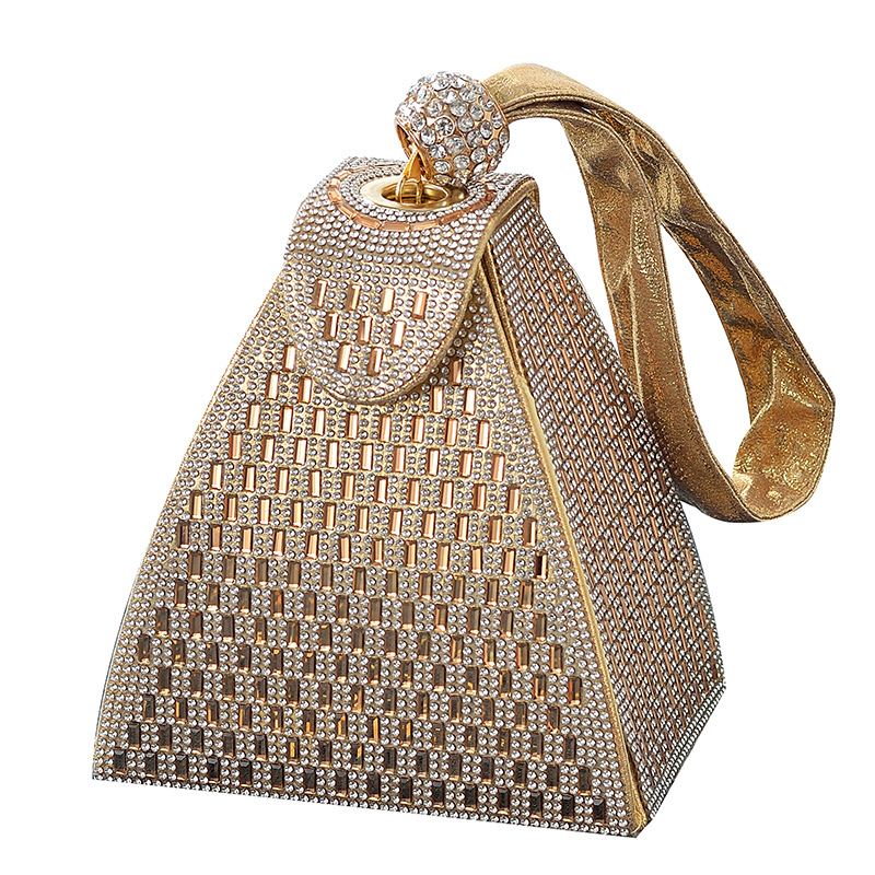Luxury Bags Pyramid - حقائب سهرة فاخرة بأحجار الراين للنساء