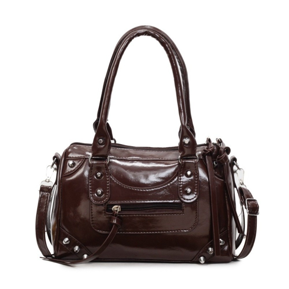 حقيبة نسائية عصرية بتصميم مزين - مراجعة Top Handle Patent Bag وسعره